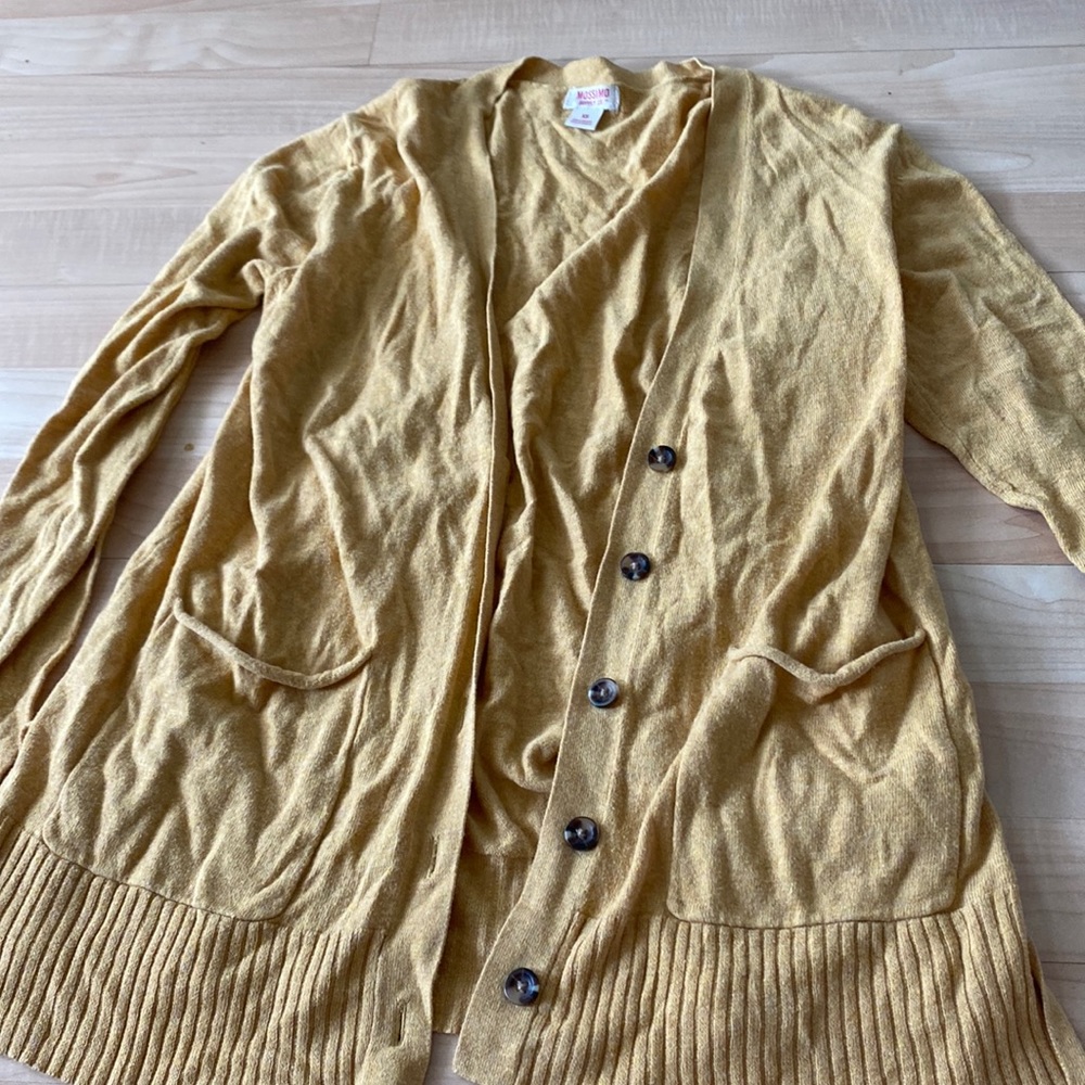 tan button down cardigan